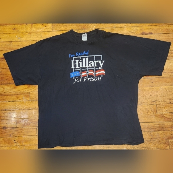 I'm Ready Hillary For Prison Presidential USA Flag Blue T-Shirt - Picture 1 of 4
